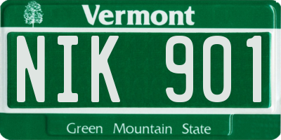 VT license plate NIK901