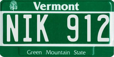 VT license plate NIK912
