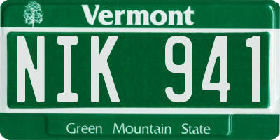 VT license plate NIK941