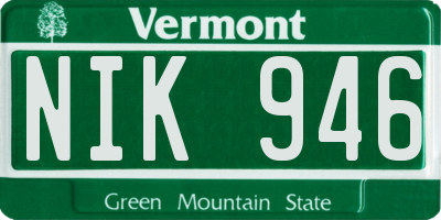 VT license plate NIK946