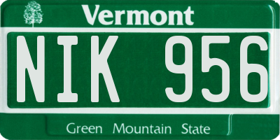 VT license plate NIK956