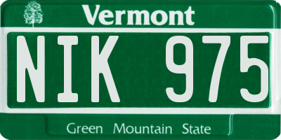VT license plate NIK975