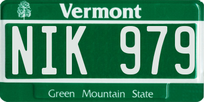 VT license plate NIK979