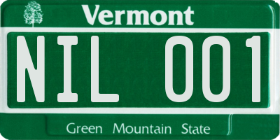 VT license plate NIL001