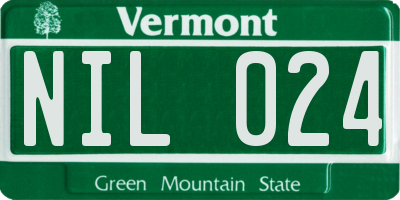 VT license plate NIL024
