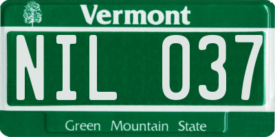 VT license plate NIL037