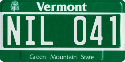 VT license plate NIL041