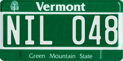 VT license plate NIL048
