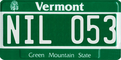 VT license plate NIL053