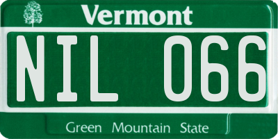 VT license plate NIL066