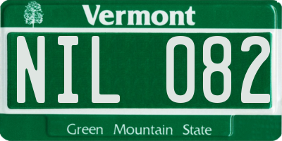 VT license plate NIL082