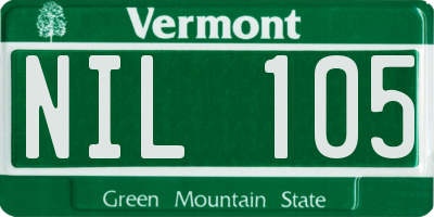 VT license plate NIL105