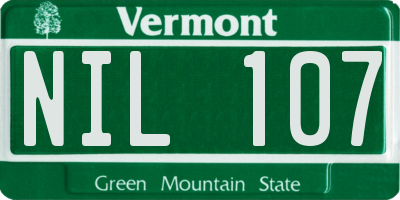 VT license plate NIL107