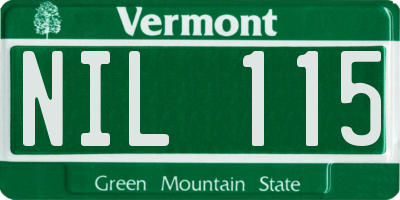 VT license plate NIL115