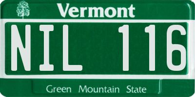 VT license plate NIL116