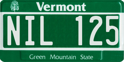 VT license plate NIL125
