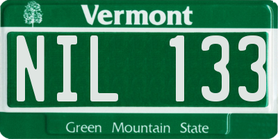 VT license plate NIL133