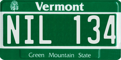 VT license plate NIL134