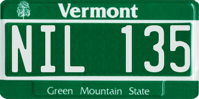 VT license plate NIL135