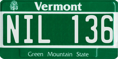 VT license plate NIL136