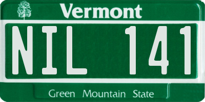 VT license plate NIL141
