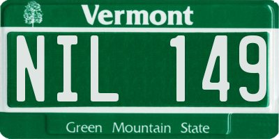 VT license plate NIL149