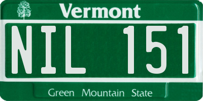 VT license plate NIL151