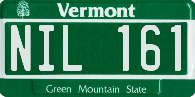 VT license plate NIL161
