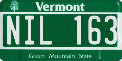 VT license plate NIL163