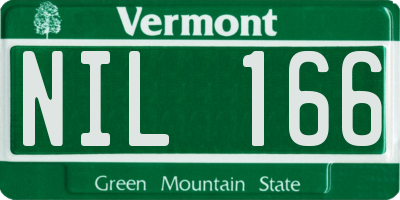 VT license plate NIL166