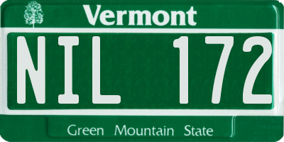 VT license plate NIL172