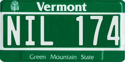 VT license plate NIL174