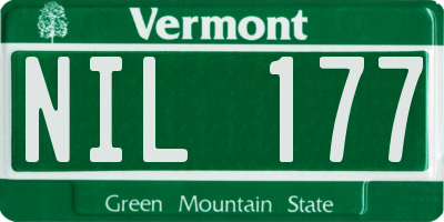 VT license plate NIL177