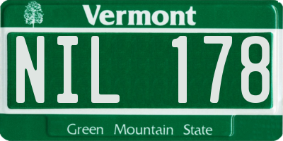 VT license plate NIL178