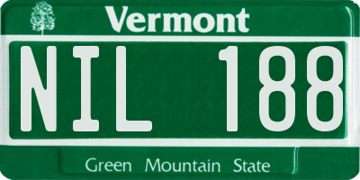 VT license plate NIL188