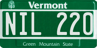 VT license plate NIL220