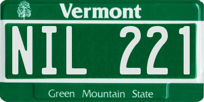 VT license plate NIL221