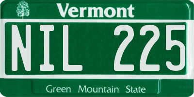 VT license plate NIL225