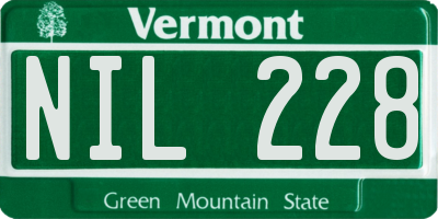 VT license plate NIL228