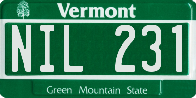 VT license plate NIL231