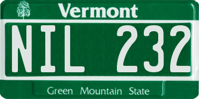 VT license plate NIL232