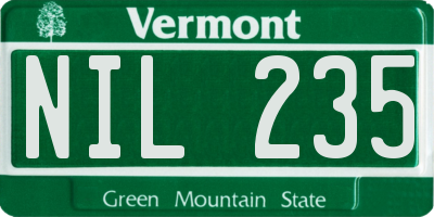 VT license plate NIL235