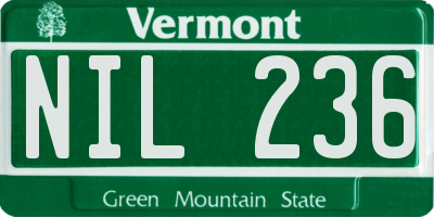VT license plate NIL236