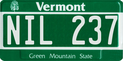 VT license plate NIL237