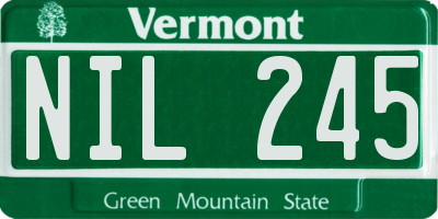 VT license plate NIL245