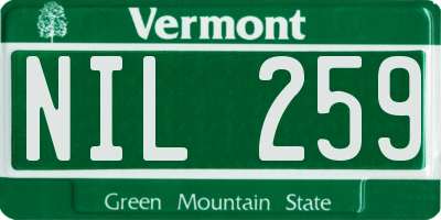 VT license plate NIL259