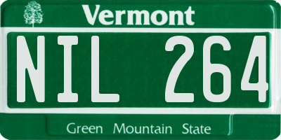 VT license plate NIL264