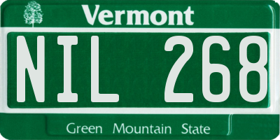 VT license plate NIL268