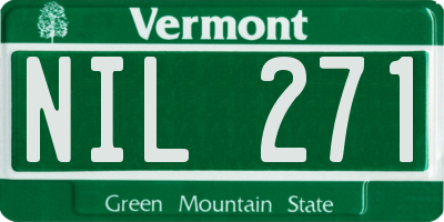 VT license plate NIL271