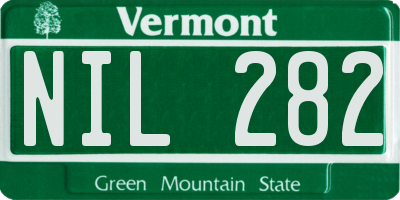 VT license plate NIL282